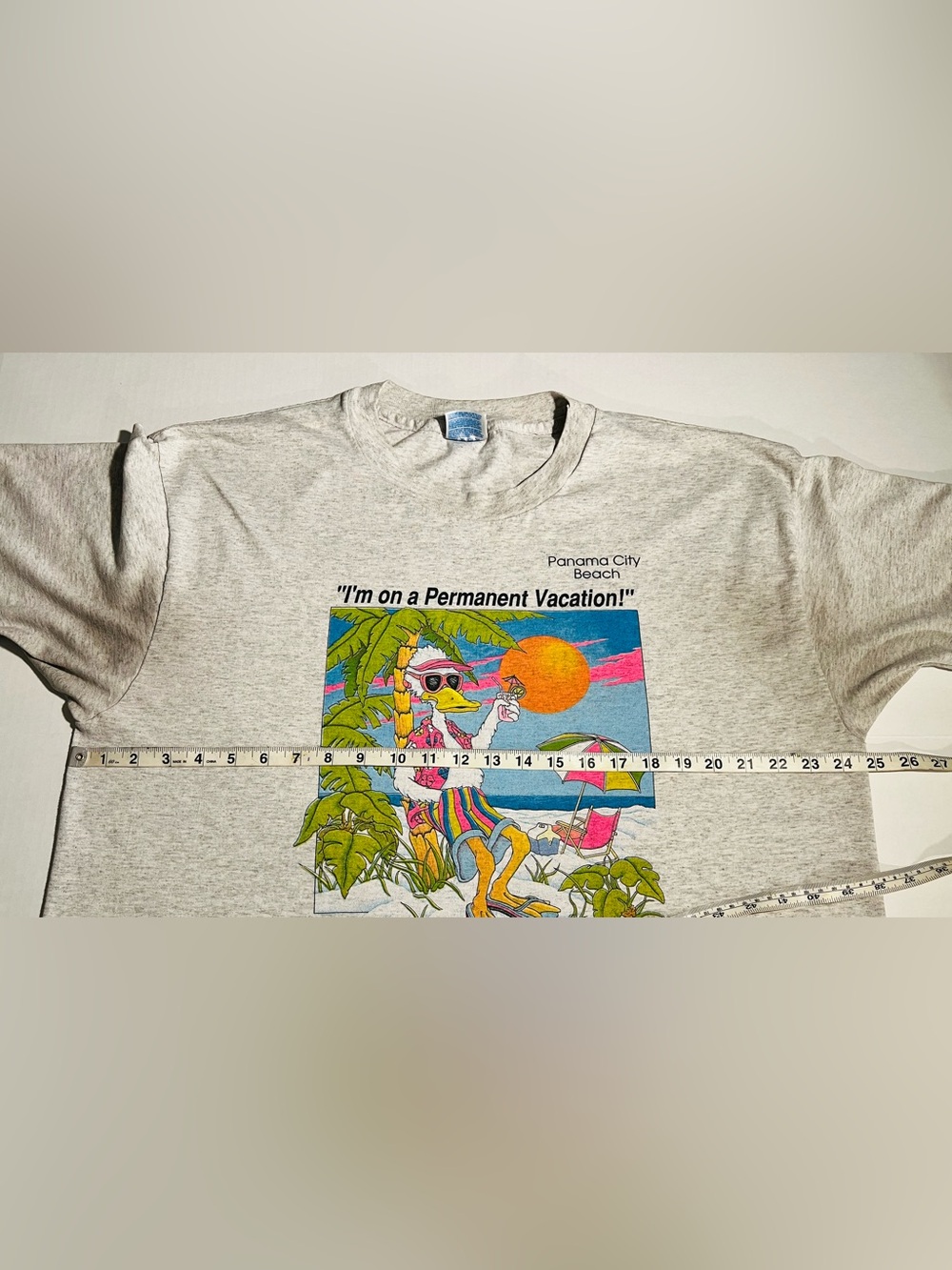 Vintage 1980s Panama City Beach T-Shirt Cartoon Duck Mango Tree Single Stitch Xl View 3